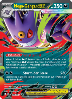 Mega-Gengar-ex EX Deutsch Fatale Flammen 056 NM Pokemon TCG - Image 1
