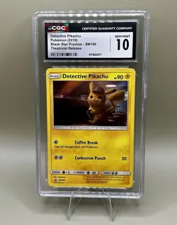 Pokemon Detective Pikachu SM190 Black Star Promo Holo English CGC 10 - Image 1