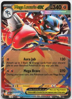Mega Lucario ex 113/217 Double Rare Ascended Heroes Pokemon Near Mint - Image 1