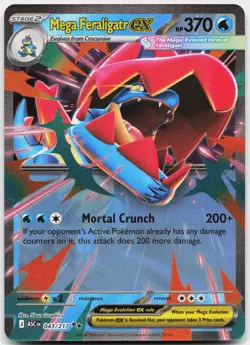 Mega Feraligatr ex 043/217 Double Rare Ascended Heroes Pokemon Near Mint - Image 1