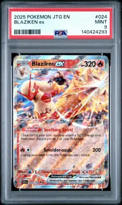 2025 POKEMON JTG EN-JOURNEY TOGETHER #024/159 BLAZIKEN ex PSA 9 024/159 - Image 1