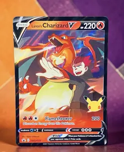 Pokemon Lance’s Charizard V #SWSH133 Black Star Promo: Celebrations! 🔥 - Image 1