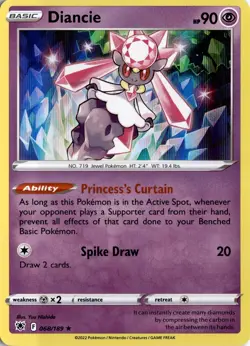 Diancie 068/189 SWSH10: Astral Radiance Pokemon Card TCG - Image 1
