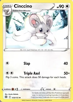 Cinccino 125/172 SWSH09: Brilliant Stars Pokemon Card TCG - Image 1