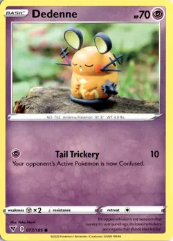 Dedenne 077/185 SWSH04: Vivid Voltage Pokemon Card TCG - Image 1