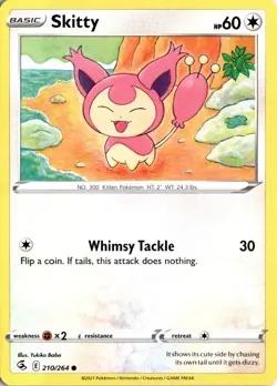 Skitty 210/264 SWSH08: Fusion Strike Pokemon Card TCG - Image 1