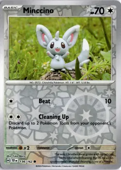 Minccino - 136/162 SV05: Temporal Forces Pokemon Card TCG - Image 1