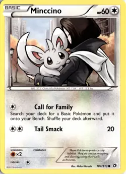 Minccino 104/113 Legendary Treasures Pokemon Card TCG - Image 1