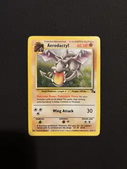 Aerodactyl 1/62 Holo Pokemon Fossil Base Set - MP - Image 1