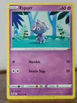 Espurr - Silver Tempest - singles - 081/195 - Pokemon TCG - crochet - Image 3