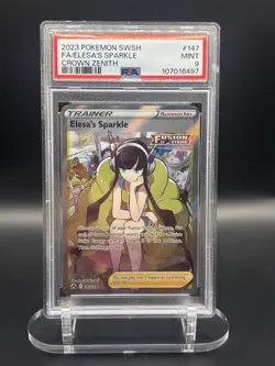 Pokemon TCG Elesa's Sparkle (Full Art) 147/159 Crown Zenith Holo PSA Mint 9 - Image 1