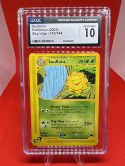 CGC 10 GEM MINT Sunflora 105/144 Rare Skyridge Pokemon TCG 2003 Vintage E-Reader - Image 1