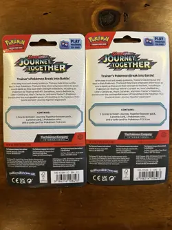Pokemon Checklane Blister Journey Together Lot Two Packs Scraggy Yanma Boosters - Image 2