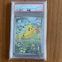 Pokemon TCG 2024 Japanese Pikachu 218/SV-P Promo Holo Summer Get PSA 10 - Image 1