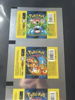 pokemon uncutsheet base set Foil Wrapper Vintage WOTC - Image 3