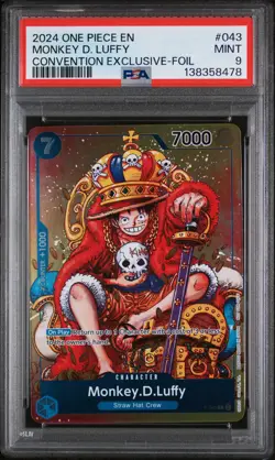 2024 ONE PIECE PROMOS CONVENTION EXCLUSIVE-FOIL #043 MONKEY D. LUFFY PSA 9 - Image 1