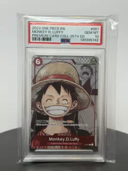 One Piece Monkey D Luffy P-001 25th Anniversary Promo PSA 10 English - Image 1