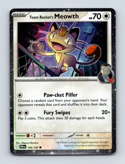 Team Rocket's Meowth (Cosmos Holo) 149/182 Miscellaneous Cards & Products NM - Image 1
