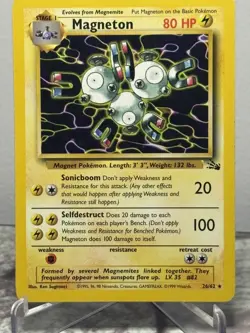 Magneton 26/62 - Fossil Collection Rare Card - MP - Image 1