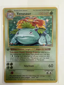 1999 1st Edition Venusaur Holo 15/102 Base Set Vintage Rare Pokemon Trading Card - Image 1
