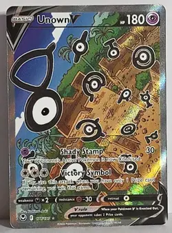 Unown V 177/195 Full Art Ultra Rare Silver Tempest Pokemon TCG Card LP-LP+ - Image 1