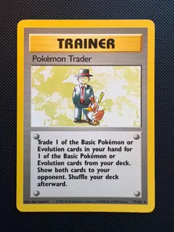 Vintage Pokemon TCG - Pokemon Trader 77/102 Trainer Card - Base Set - LP/MP - Image 1