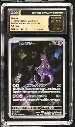 2023 Mewtwo 183/165 Art Rare Holo Pokemon Card 151 Japanese CGC 10 Pristine - Image 1