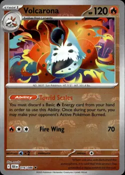 Volcarona (Master Ball Pattern) 016/086 Rare Black Bolt Pokemon Holo Near Mint - Image 1