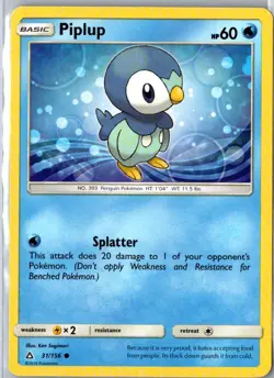PIPLUP 31/156 COMMON ULTRA PRISM POKEMON LP - Image 1