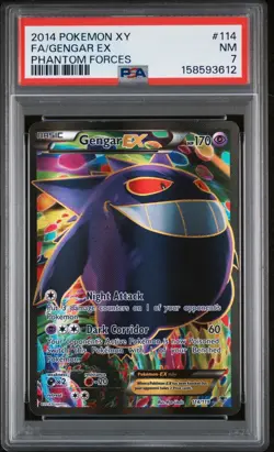 2014 POKEMON XY GENGAR EX 114/119 FULL ART PHANTOM FORCES PSA 7 NM - Image 1