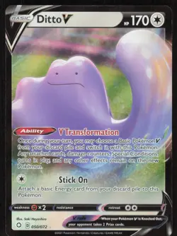 Pokemon TCG Shining Fates #050/072 Ditto V NM - Image 1