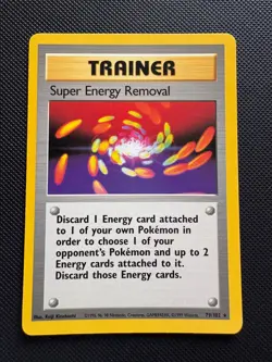 Vintage Pokemon TCG Super Energy Removal 79/102 Rare Trainer Base Set LP - Image 1