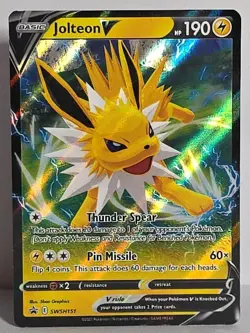Jolteon V SWSH151 Sword & Shield Black Star Promo Holo Full Art Pokemon LP-NM - Image 1