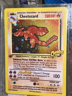Custom 2025 Pokemon TCG Cheetozard 1st Edition 11/UUU Holo rare ‼ 1/1 - Image 2