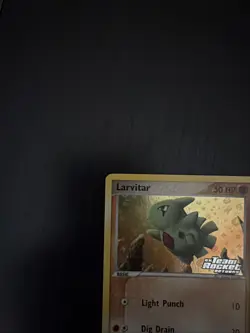 Pokemon TCG EX Team Rocket Returns Larvitar 63/109 Stamped Reverse Holo LP - Image 2