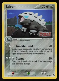 2007 Pokemon Power Keepers Lairon 32/108 Reverse Holo Foil Stamp Mint - Image 1