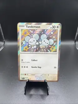 Pokemon TCG Tandemaus 209/091 Paldean Fates Baby Shiny Holo Rare NM - Image 1