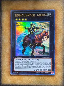 Yugioh Heroic Champion - Gandiva ABYR-EN042 Ultra Rare 1st Ed LP - Image 1