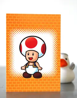 Super Mario card TCG - 220 - Toad - Line Drawing Card - Image 3