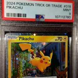 Perfect Fart Swirl PSA 9 Pikachu 2024 Trick or Trade #018 Cosmos Pokemon Card - Image 1