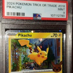 Perfect Fart Swirl PSA 9 Pikachu 2024 Trick or Trade #018 Cosmos Pokemon Card - Image 3