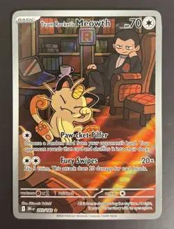 Team Rocket’s Meowth 203/182 - Pokemon Card - Destined Rivals - Pack Fresh - Image 1