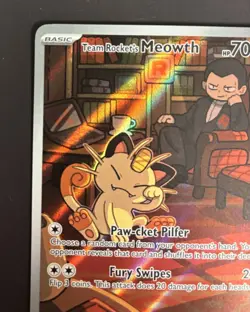 Team Rocket’s Meowth 203/182 - Pokemon Card - Destined Rivals - Pack Fresh - Image 3