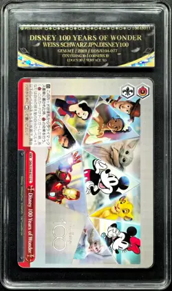 2023 Weiss Schwarz Cards JPN. Disney 100 Mickey Mouse CR S104-077 PCG 10 GEM-MT - Image 1