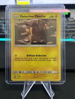 Pokemon Card Detective Pikachu SM194 Black Star Promo Cosmos Holo NM - Image 1