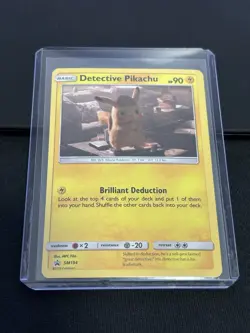 Pokemon Card Detective Pikachu SM194 Black Star Promo Cosmos Holo NM - Image 3