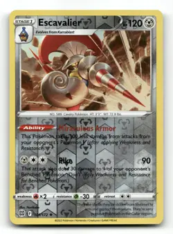 Escavalier 101/172 - Brilliant Stars Reverse Holo - Pokemon Card NM/M - Image 1