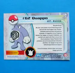 TV Animation 62 Quappo, Non-Holo, Blue Logo Pokemon Karte Topps Series 1, 1999 - Image 2