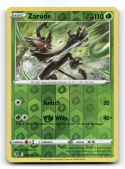 Zarude 027/264 - Fusion Strike Reverse Holo - Pokemon Card NM/M - Image 1