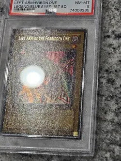 Yu-Gi-Oh! Left Arm of the Forbidden One LOB-123 GLOSSY 1st Edition PSA 8 - Image 3